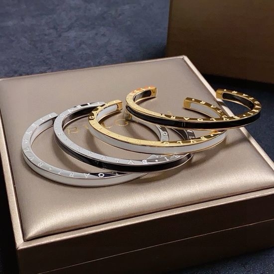 Bvlgari Diamond Inlaid Open Cuff Bangle