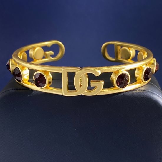 Dolce & Gabbana Engraved Open Cuff Bangle Bracelet
