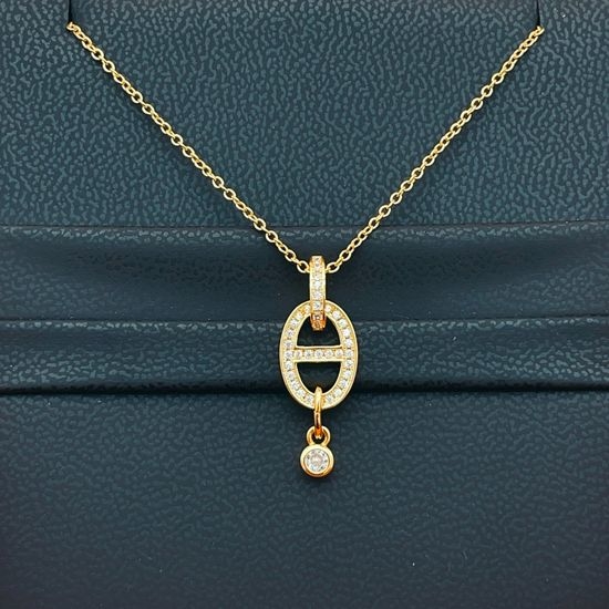 Hermes Classic Gold Pig Nose Necklace