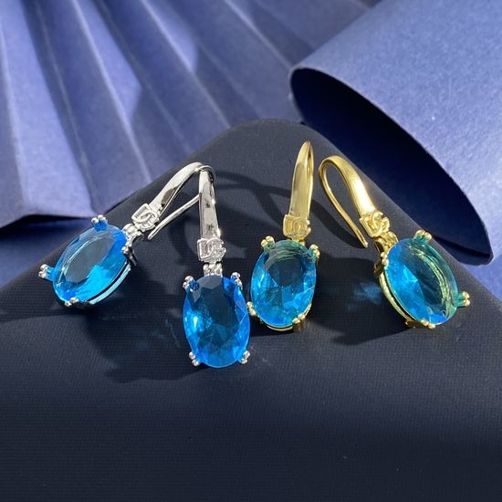 Dolce & Gabbana Single Crystal Oval Hook Earrings