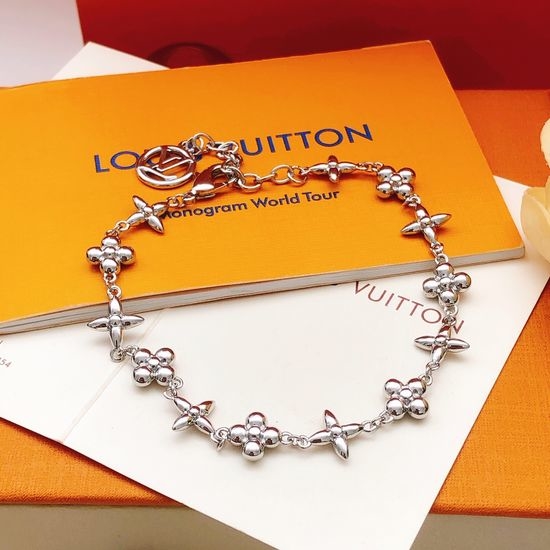 Louis Vuitton LV Silver Smooth Brass Bracelet