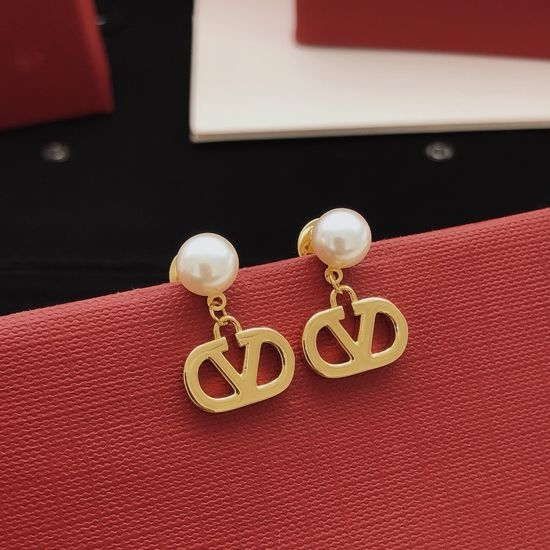Valentino Smooth Pendant Letter Earrings