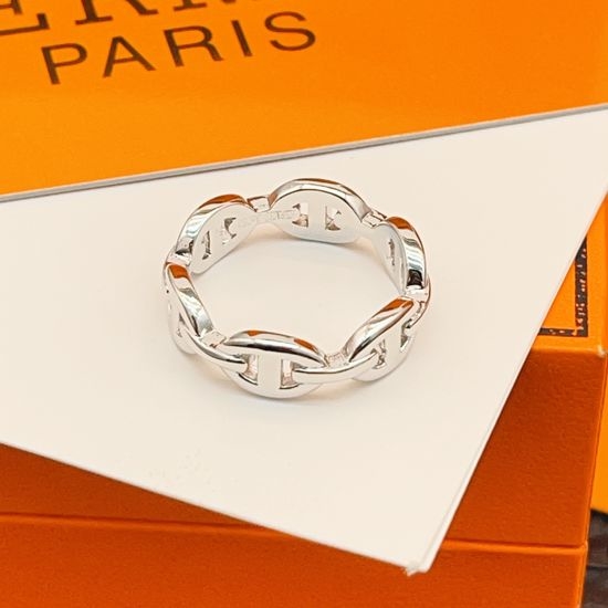 Hermes Diamond Inlaid Pig Nose Shape Ring
