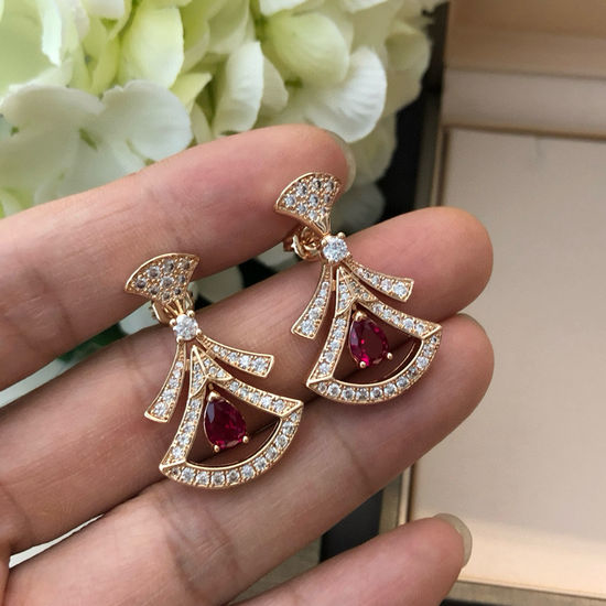 Bvlgari Hollow Skirt Shape Stud Earrings