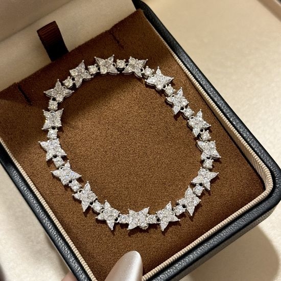 Tiffany & Co. Floral Cluster Drop 925 Silver Bracelet