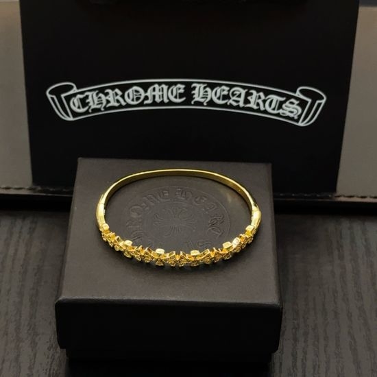 Chrome Hearts Vintage Gold Cross Pattern Bangle
