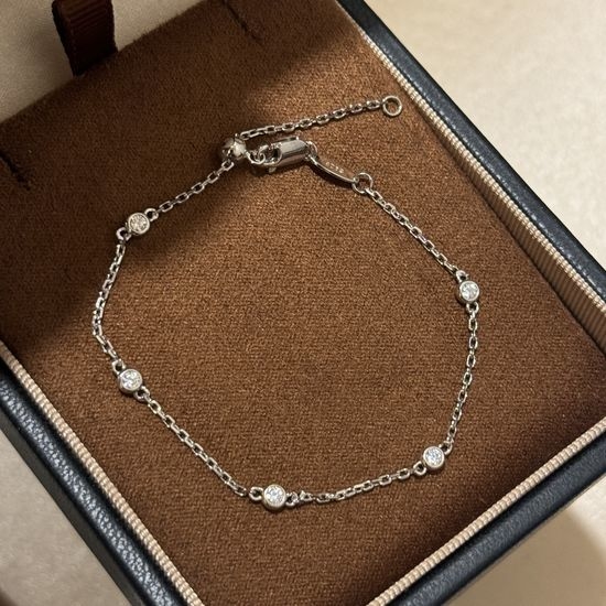 Tiffany & Co. Paved Diamond Silver Chain Bracelet