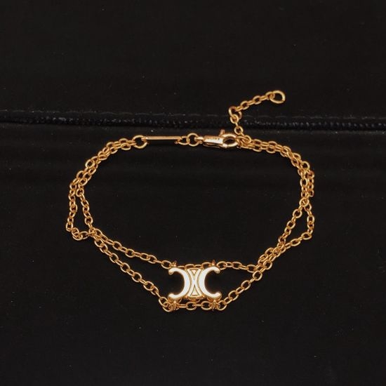 Celine Double Layer Brass Bracelet