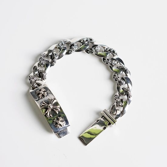Chrome Hearts Bold Cross Wide Cuff Bracelet Couple Style