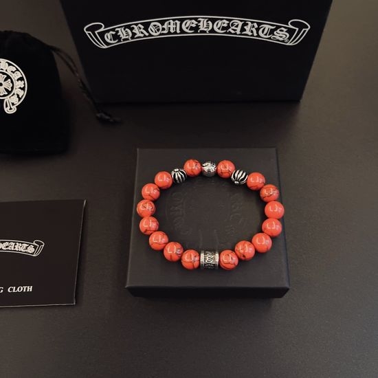 Chrome Hearts Vintage Style Cross Beaded Bracelet
