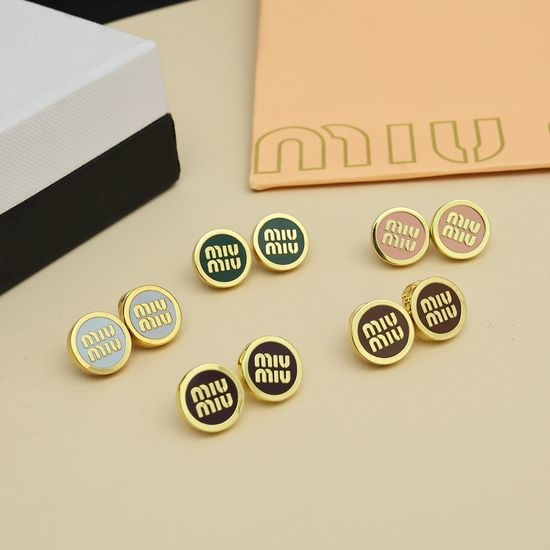Miu Miu Candy Enamel Button Stud Earrings