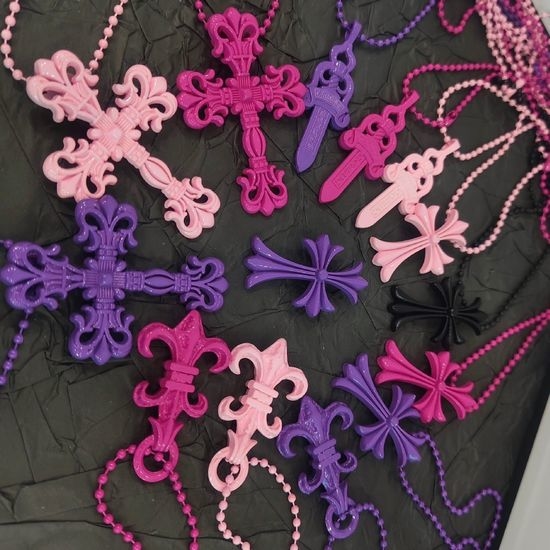 Chrome Hearts Colorful Cross Anchor Necklace