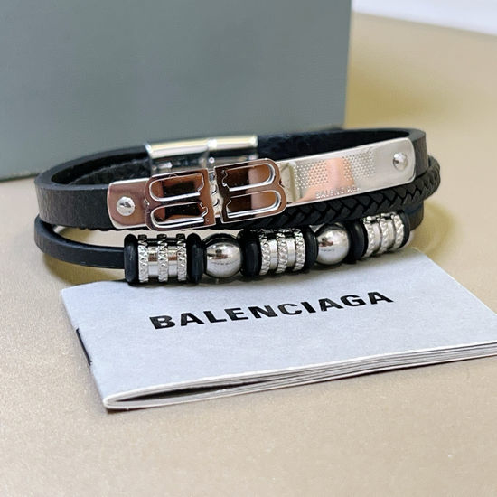 Balenciaga Handmade Leather Wristband Vintage Bracelet