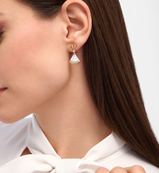 Bvlgari Mother of Pearl Fan-shaped Earrings