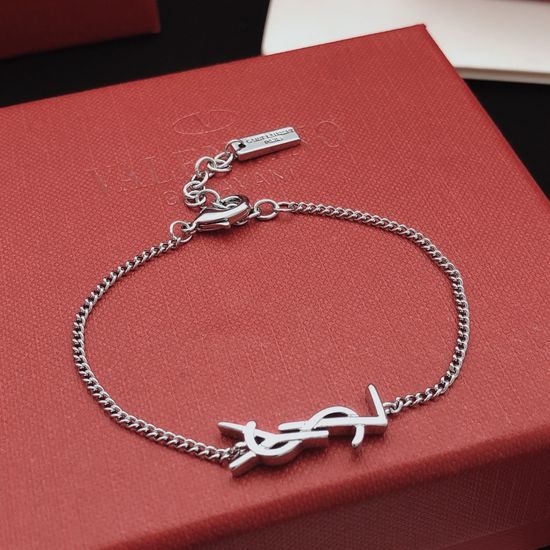 Yves Saint Laurent YSL New Glossy Alphabet Bracelet in Brass