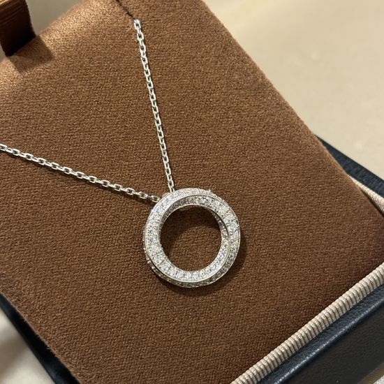 Polo Ralph Lauren Twisted Full Diamond Circle Necklace