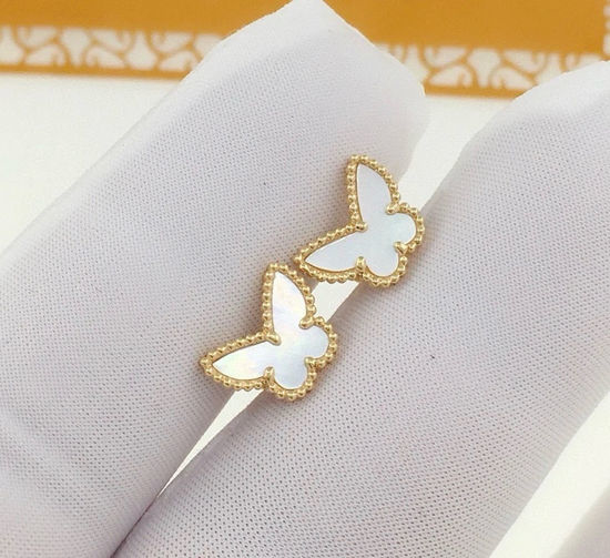 Van Cleef & Arpels VCA Clover Stud Earrings Sterling Silver