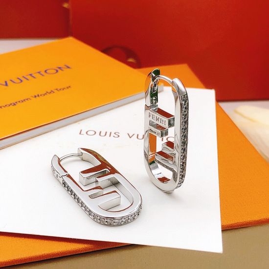 Fendi Edge Diamond Drop Earrings