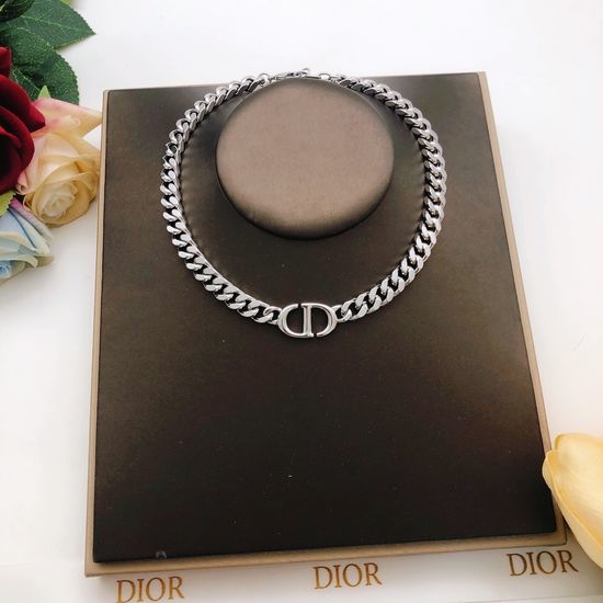 Christian Dior CD Pig Nose Shape Brass Necklace