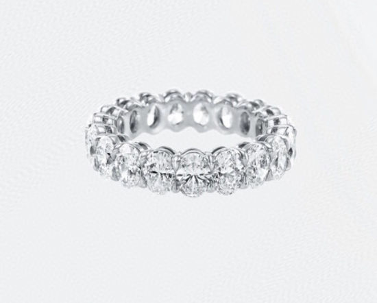 Harry Winston Oval Cut Diamond Silver Ring