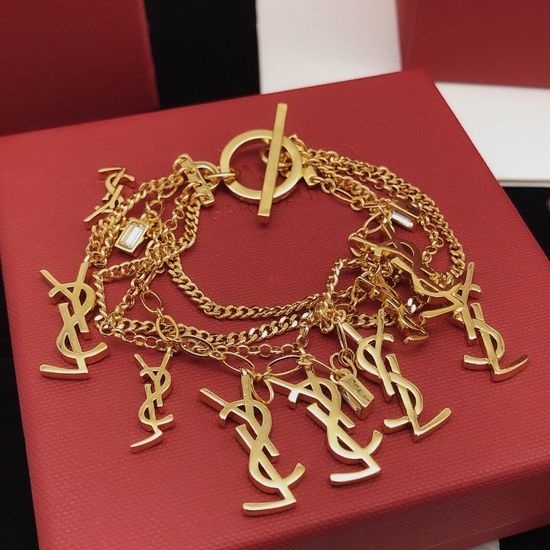 Yves Saint Laurent YSL Multi-layered Bracelet Brass Material