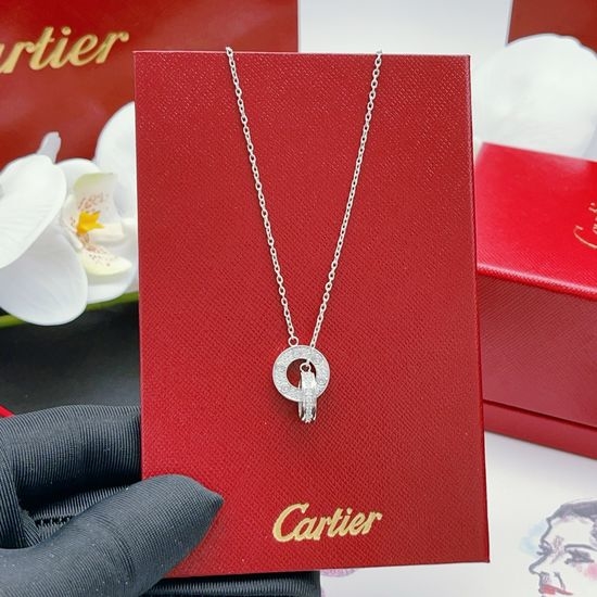 Cartier Double Oval Diamond Necklace Elegant Classic Jewelry