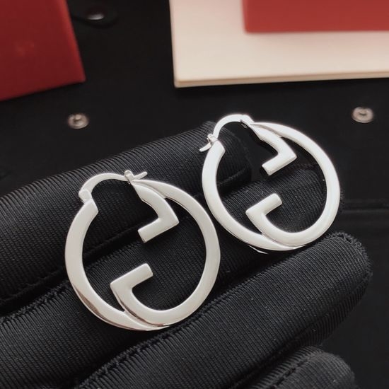 Gucci Smooth Round Brass Earrings Classic Accessories