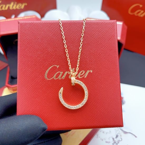Cartier Paved Diamond Nail Shape Necklace