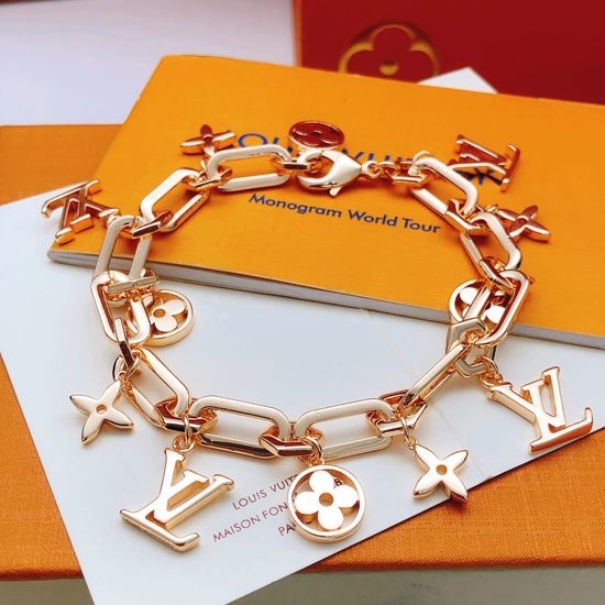 Louis Vuitton LV Rose Gold Polished Multi Element Bracelet