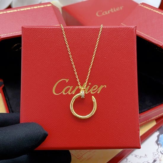 Cartier Golden Polished Nail Shape Necklace