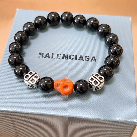 Balenciaga Natural Black Agate Elegant Bracelet