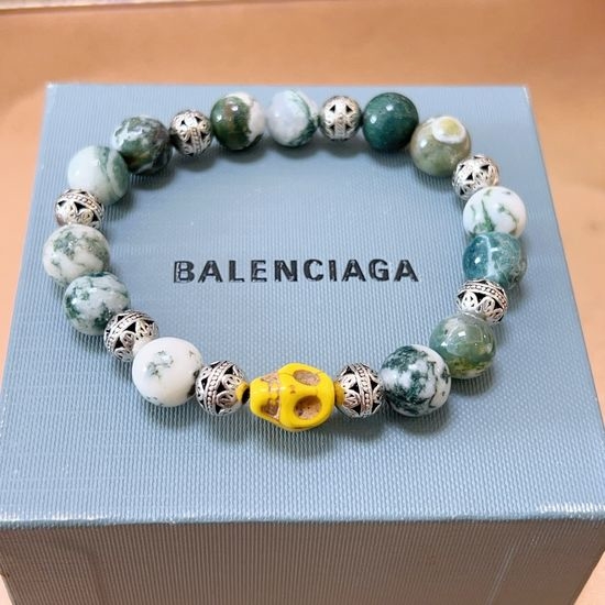 Balenciaga Natural Porcelain Flower Stone Bracelet
