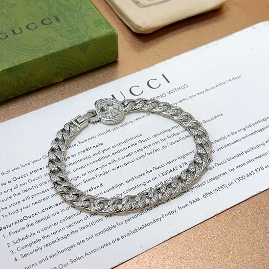 Gucci Full Diamond Luxury Cuban Chain Bracelet
