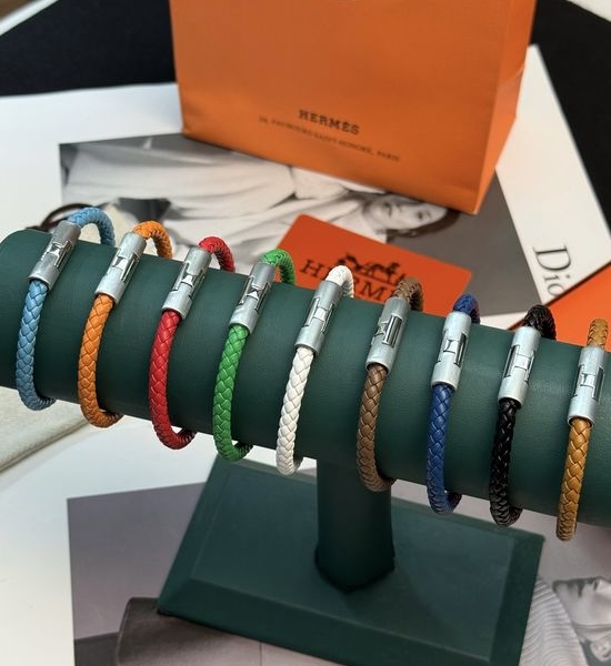 Hermes Premium Woven Leather Handle with Metal Accents
