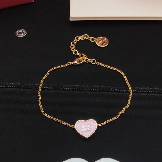 Miu Miu Pink Heart Shape Bracelet