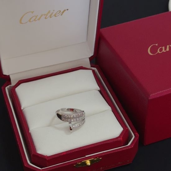 Cartier Diamond Inlaid Nail Design Ring