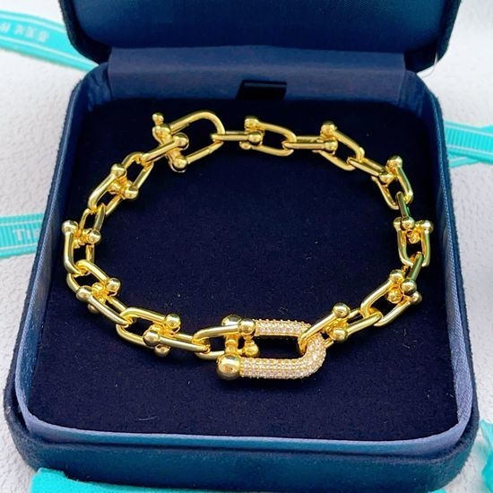 Tiffany & Co. U-shaped Diamond Gold Bracelet