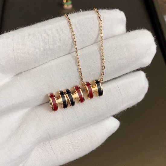 Hermes Color Block Pendant Necklace