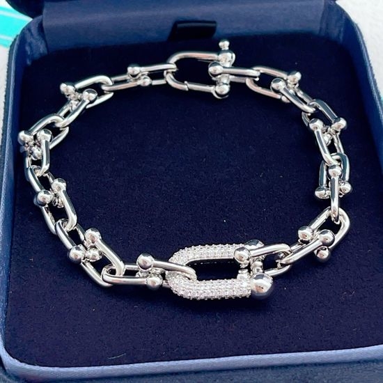 Tiffany & Co. U Shaped Diamond Inlaid Bracelet