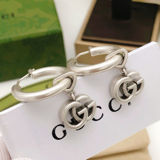 Gucci Silver Tone Ear Hooks