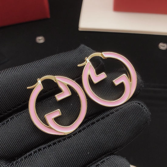 Gucci Pink Base Round Dangle Earrings