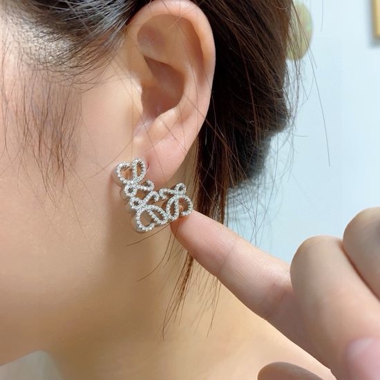 Loewe Crystal Embellished Drop Earrings Daily Wear