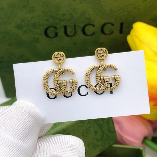Gucci Twisted Interlocking Design Stud Earrings