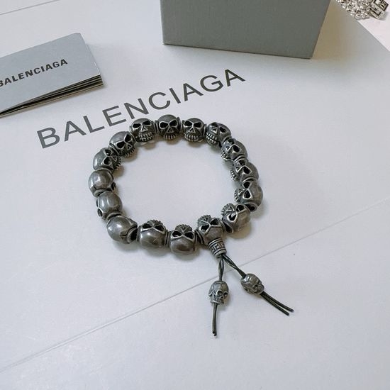 Balenciaga Vintage Skull Charm Bracelet Retro Style