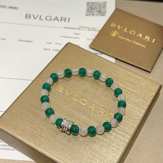 Bvlgari Green Agate Bracelet Elegant Classic Design