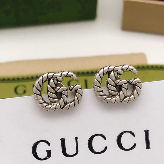 Gucci Mini Twisted Design Silver Stud Earrings