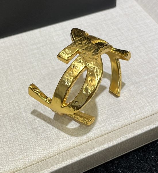 Yves Saint Laurent YSL Vintage Gold Open Cuff Bangle