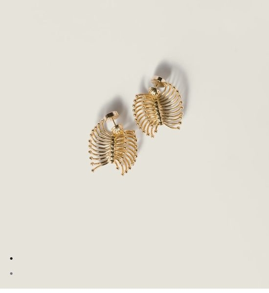 Miu Miu Delicate Carved Stud Earrings Elegant Design