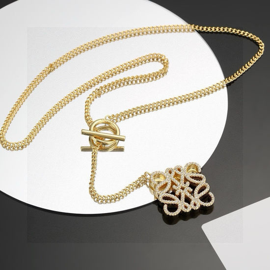 Loewe Diamond Accent Gold Necklace Versatile Jewelry