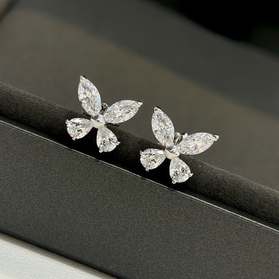 Graff Marquise Cut Butterfly Zircon Stud Earrings